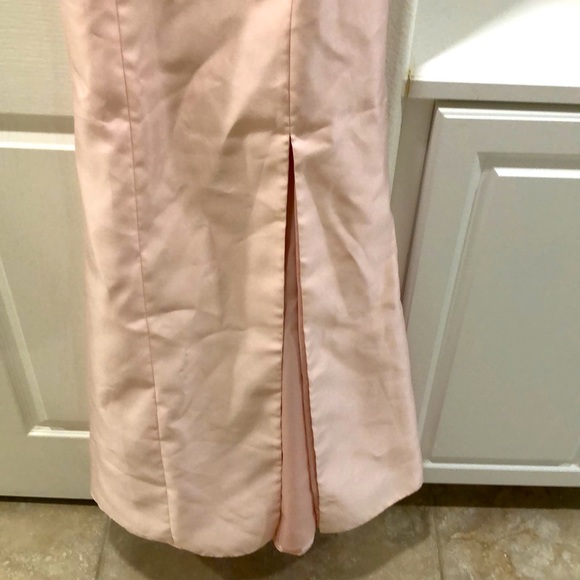 Alfred Sung Blush Halter Satin Trumpet Gown - Picture 10 of 11